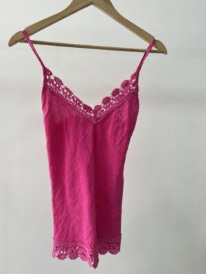 Top Lino fucsia